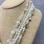 PREMIER DESIGN Multi Strand Pearl Crystal Beads Bridal Statement Necklace White Photo 7