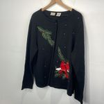 Classic Elements Woman Holiday Sweater Black Cardigan size 20-22W Photo 2