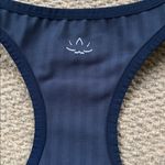 Beyond Yoga Like New  Work It Over Long Line Sports Bra Navy Stripe XL Retail $70 Photo 10