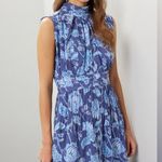 Derek Lam Collective Junia Ruched Sleeve Blue Floral Dress Photo 13