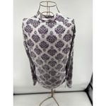 Title Nine Women’s Purple White Damask Print Half Zip Pullover Size XL Photo 7