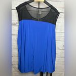 Blue Shirt with Black Mesh Detail Size 2X Photo 1