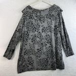 Chico's  Zenergy 2 US 12 14 L Tunic Top Cozy Animal Print Brushed Fleece Cowl Neck Photo 9