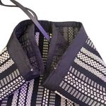 Bimba y Lola large‎ Plaited Shopper Tote Bag Black Woven Striped Beach Vacation Photo 4