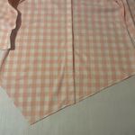 Lafayette 148 Peach And White Gingham Button Up Asymmetrical Hem‎ Size Small Photo 4
