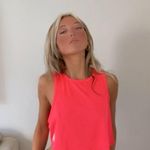 Alala  Neon Pink Mesh Cropped Workout Tank Top Photo 1