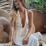 For Love & Lemons White Isabella Halter Maxi Dress Photo 0