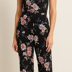 Anthropologie  Floral Black Jumpsuit Small Photo 0