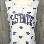 Rivalry Threads NWT NCAA Kansas State Wildcats Womens Medium White‎ Mesh All Over Print Tank Top Photo 0