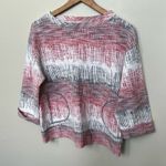 Anthropologie  Postmark Soundwaves Sweater Size Medium 3/4 Length Sleeves Red Photo 2