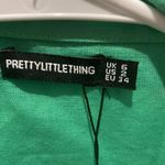 Pretty Little Thing Womens New  Green Linen Feel Fitted Hook and Eye Shirt Photo 5