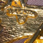 DAY LOR Vintage Enamel & Gold Tone Belt Buckle Gold Photo 6