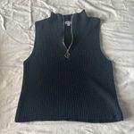 Vigoss  Black Knit Zip-Up Tank Top Photo 0