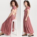 Free People  Dainty Romantic Ethereal Feeling Bonita Midi Maxi Dress Rose Large Photo 6