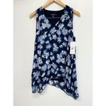 Karen Kane Tank Top Floral Size Small Blue Uneven Hem Pullover NEW Photo 3