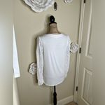 Entro NTM: Solid White Floral Eyelet Long Sleeve Top in Size Small Photo 14