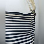 Lily bloom Neon Green Women Purse Shoulder Bag Blue & White Striped Crossbody Photo 6