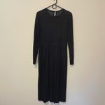 ZARA  Black Lace Long Sleeve‎ Midi Dress Elegant Party Cocktail Women's Medium Photo 2
