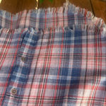 Cloth & Stone Anthropologie  Aberdeen Plaid Fringe Hem Button Down Top Size XS Photo 7