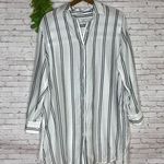 Summersalt  Black and White Vertical Striped Tunic Blouse Photo 0
