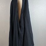 MiB Collection Womens Draped Lagenlook Vest L Large Black Cotton Linen Made USA Photo 2
