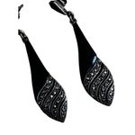 FAS Sterling, Onyx and Marcasite Earrings Silver Photo 2