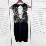 Alice + Olivia Odette Lace Top Halter Mini Sheath Dress Black Size 2 Coquette Photo 8