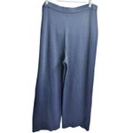 St. John Navy Blue Knit Wide Leg Pull On Ribbed Pants Women’s Size 10 Photo 1