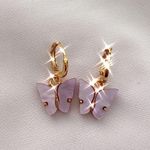 Handmade Purple Butterfly Earrings Photo 0