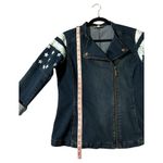 Women’s Blue Jean Jacket with Star Patterns Size M Photo 6