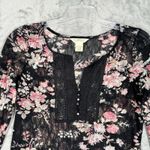 Denim & Supply Ralph Lauren Ralph Lauren Denim & Supply Shirt Womens Large Black‎ Pink Floral Cottage Fairy Photo 3