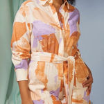 Eloquii  Women's Abstract Print in Orange & Purple Jumpsuit Size 18 NWT Photo 0