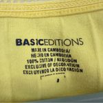 Basic Editions Short Sleeve Flower Embroidered Button Shirt Womens Medium Yellow Photo 5