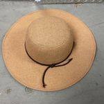 INC  Tan Floppy Sun Hat with Brown Braided Detail Photo 0