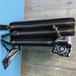 Triple Zippered Crossbody Wallet/Phone/Purse Black Color w/Guitar Straps Photo 3