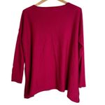 Eileen Fisher Сherry Red Drop 3/4 Sleeve Boat Neck Sweater Merino Wool Alpaca S Photo 1