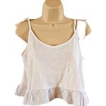 Urban Outfitters  Project Social T Swing Tank Top White Ruffle Hem Size Medium Photo 3