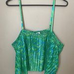 BP Tank Top Plissé Crop Camisole Green Ziggy Animal Abstract Marble Blue Plus Photo 10