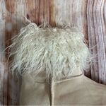 Pretty Little Thing  Cream Faux Suede Contrast Faux Fur Ankle Boot Size 9 Photo 7