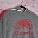 Roots  IS CANADA THICK KNIT GRAY WITH RED STRIPE GRAPHIC HOODIE LARGE Photo 2
