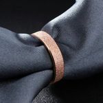Rose Gold Frosted Stainless Steel Ring Size 8 Photo 3