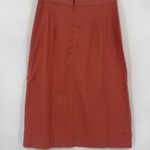 Madewell Peach  Linen Blend Midi Skirt Sz 4 Cottagecore Coastal Earthy, Clean Photo 4