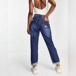 ASOS NWT Parisian Boyfriend Jeans Womens 6 Dark Wash Distressed Slouchy Tomboy Photo 2