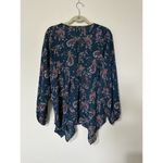 Style & Co Printed Handkerchief-Hem Peasant Boho Top Green Size M $60 MSPR Photo 2