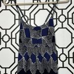 Loft  Ladies Spaghetti Strap Blue/Black Maxi Beachy Style Long Dress Size Medium Photo 2