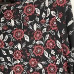 J Jill Black Floral Long Sleeve Mini Dress Womens XS Shift Stretch Casual Fall Photo 7