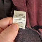 Skies Are Blue  Textured Knit Blazer Large Burgundy Open Front Stretch Minimalist Photo 6