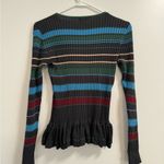 Torn By Ronny Kobo Striped Flare Long Sleeve Shirt Size M Photo 5