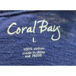 Coral Bay  Womens T-Shirt Top Blue Gold Pineapple Print Short Sleeve‎ Large Photo 2