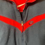 Nike Vintage Y2K  Blue Red Reversible Fleece Zip Bomber Jacket Womens Size Large Photo 5